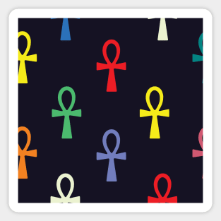 Colorful Ankh Pattern Sticker